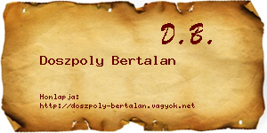 Doszpoly Bertalan névjegykártya